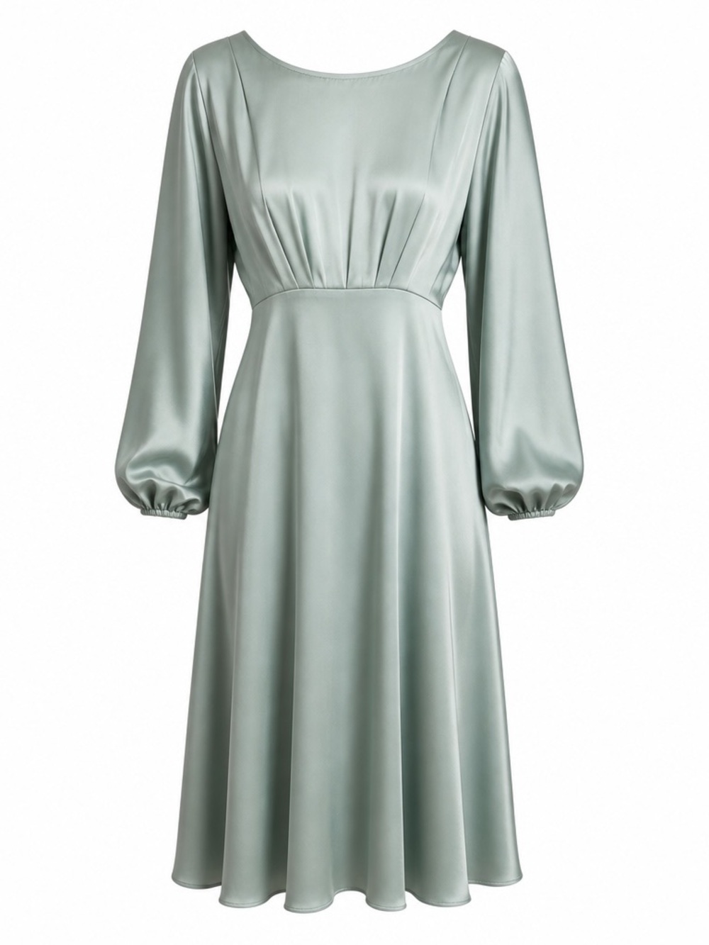 Astr Sage Green Long Sleeve Midi Dress